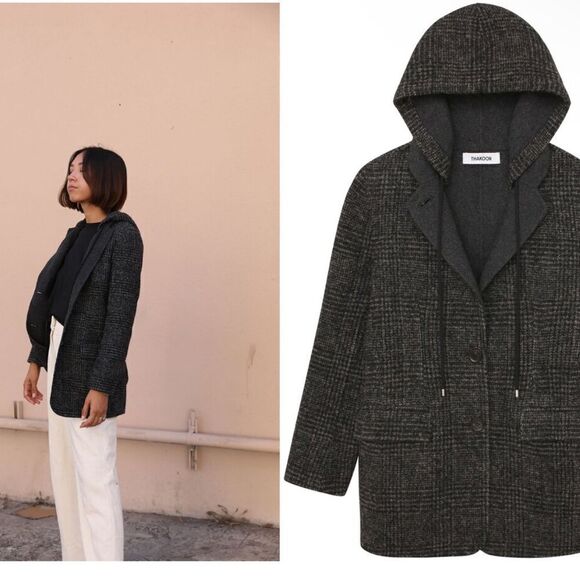 Thakoon Wool Blend Hooded Coat NWT Size Small - Picture 2 of 13